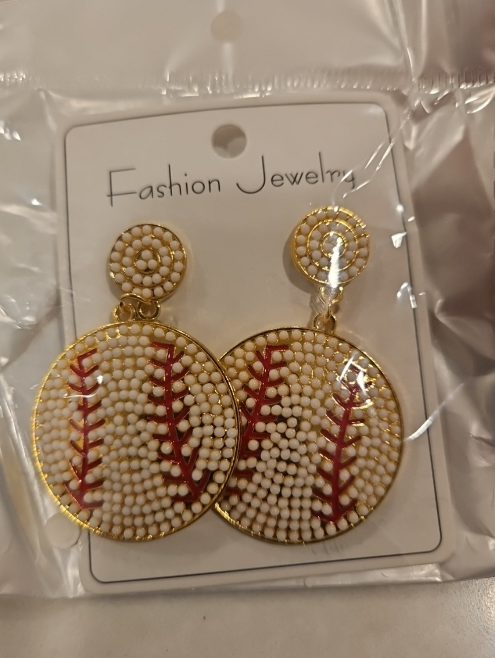 New Baseball Beaded Dangle Earrings Homerun Haute Bling